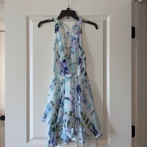 BCBGeneration blue/purple floral cocktail dress